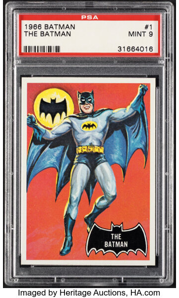 1966 Topps Batman #1 — The Batman, front of card