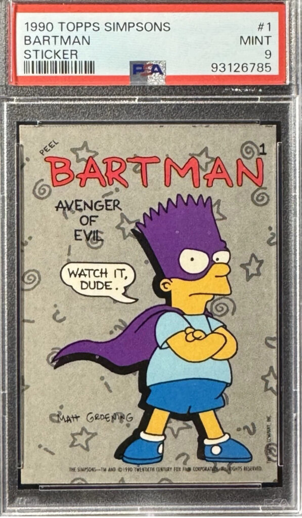 1990 Topps The Simpsons #1 — Bartman, front of card