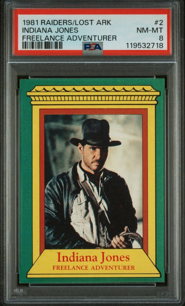 1981 Topps Raiders of the Lost Ark #2 — Indiana Jones — Freelance Adventurer, front of card