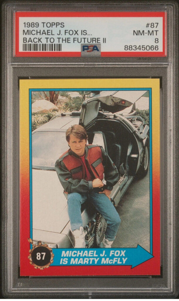 1989 Topps Back to the Future II #87 — Michael J. Fox Is Marty McFly, front of card
